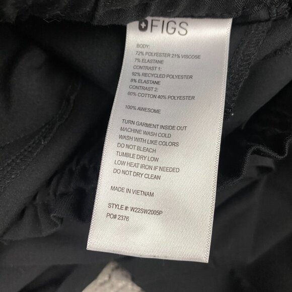 Figs Scrub Pants Joggers Women's Small Black Lesage Technical Collection - Picture 7 of 12